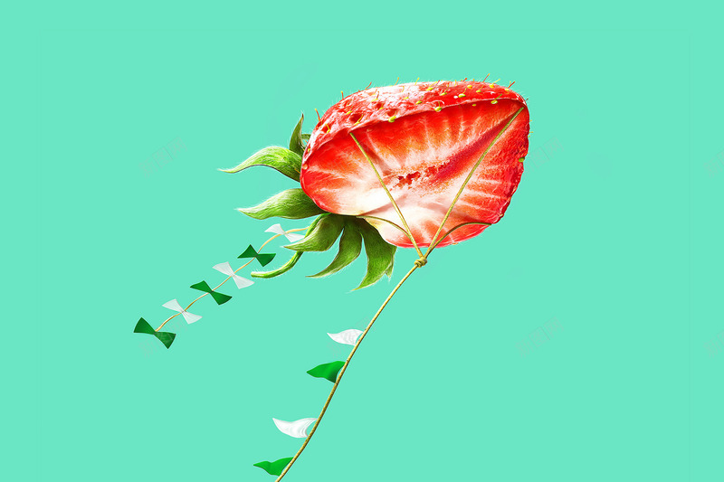 新鲜草莓高清背景jpg设计背景_88icon https://88icon.com 草莓 小清新 风筝 畅游 水果 高品质 飞翔