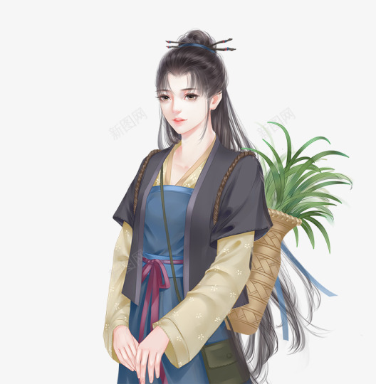 渔女发型23png免抠素材_88icon https://88icon.com 渔女 发型