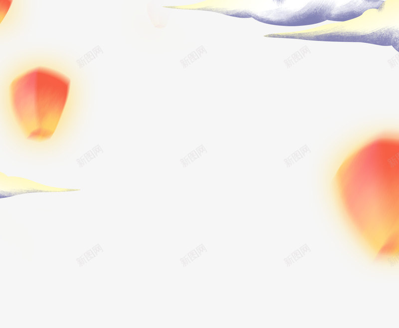 国潮手绘插画祥云孔明灯云灯笼png免抠素材_88icon https://88icon.com 国潮 手绘 插画 祥云 孔明灯 明灯 灯笼
