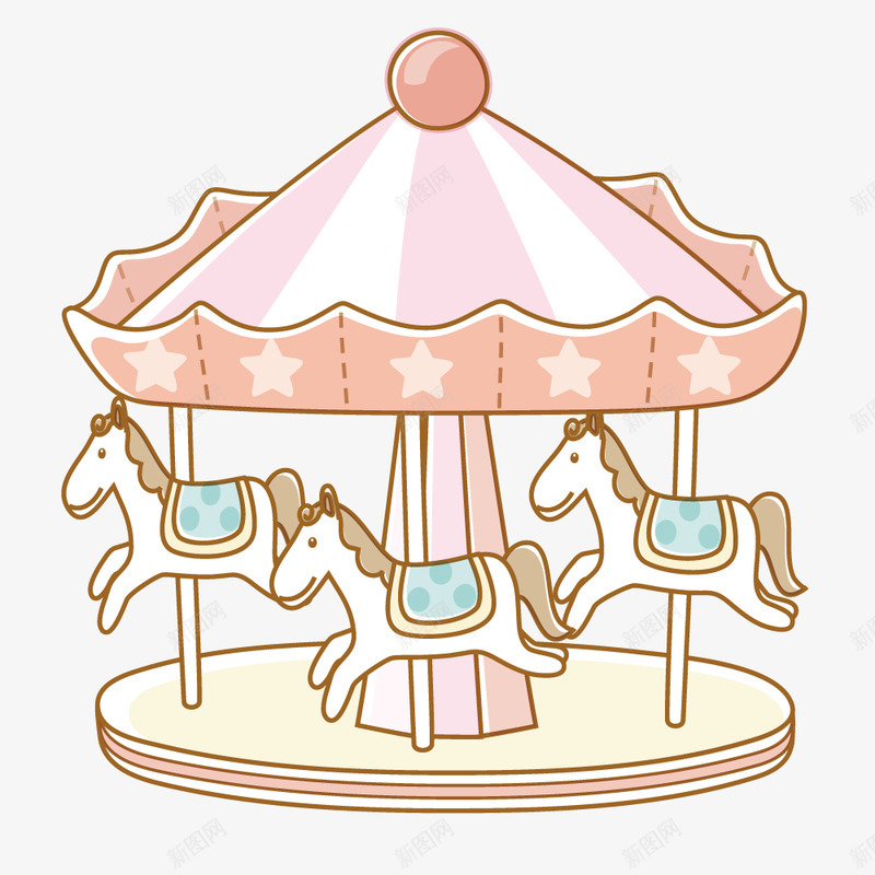 卡通可爱旋转木马透明图png免抠素材_88icon https://88icon.com 卡通 可爱 旋转 木马 透明图