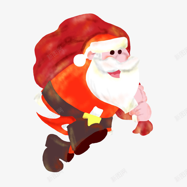 圣诞节背着礼物来的圣诞老人png免抠素材_88icon https://88icon.com 圣诞礼物 圣诞老人 圣诞节 背包袱的圣诞老人 节日