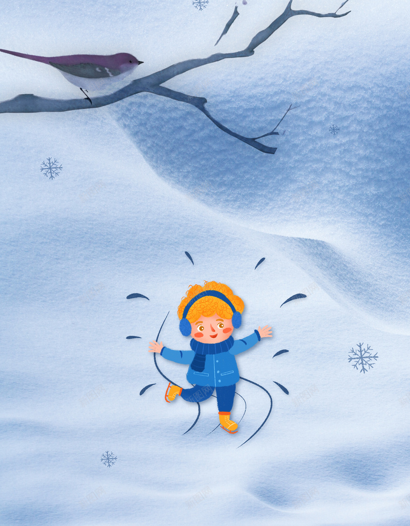 积雪底纹卡通人物背景图psd设计背景_88icon https://88icon.com 冬天 卡通人物配图 底纹 积雪 背景图 花鸟树枝 装饰