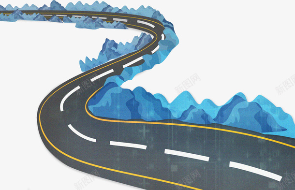 蜿蜒曲折依山道路png免抠素材_88icon https://88icon.com 道路 弯曲 山 石头 高速公路