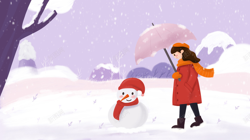 手绘冬天卡通人物堆雪人元素图psd设计背景_88icon https://88icon.com 手绘 冬天 卡通人物 堆雪人 元素图 节气 背景图
