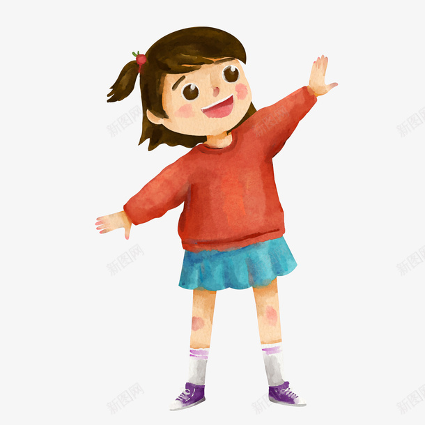 水彩手绘女孩人物素材png免抠素材_88icon https://88icon.com 女孩 可爱 水彩 手绘 笑