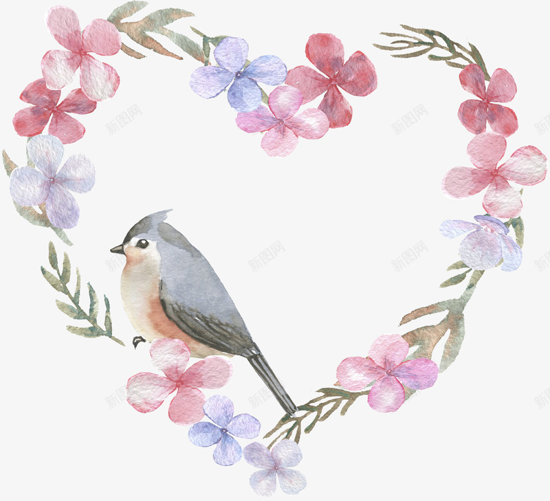 手绘水彩花环小鸟婚礼请柬卡片PSD源文件设计png免抠素材_88icon https://88icon.com 手绘 水彩 花环 小鸟 婚礼 请柬 卡片 源文件 设计