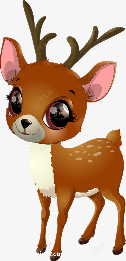 灵动的梅花鹿png免抠素材_88icon https://88icon.com 炯炯有神 漂亮可爱 长长犄角 色彩艳丽