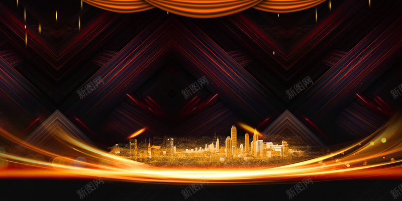 黑色城市光效底纹背景psd设计背景_88icon https://88icon.com 光效 城市 年会 底纹 红绸 背景图 黑色 黑色底图