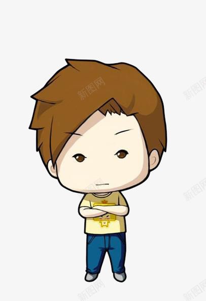 卡通Q版呆萌冷酷png免抠素材_88icon https://88icon.com Q版 男孩 面无表情 冷酷