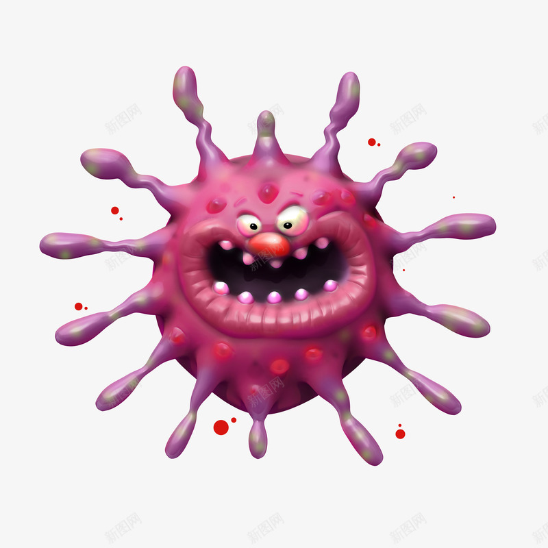 卡通细菌透明png免抠素材_88icon https://88icon.com 卡通 细菌 透明