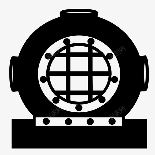 潜水头盔复古水下面罩svg_88icon https://88icon.com 潜水 头盔 海洋 深海 复古 水下 面罩 航海 生物 冲击