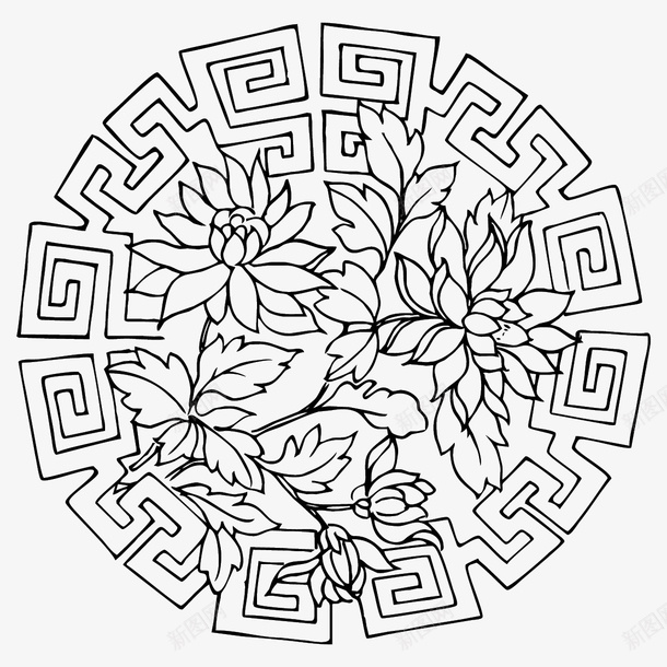国潮传统图案圆形标花纹10png免抠素材_88icon https://88icon.com 传统图案 国潮 圆形标 花纹