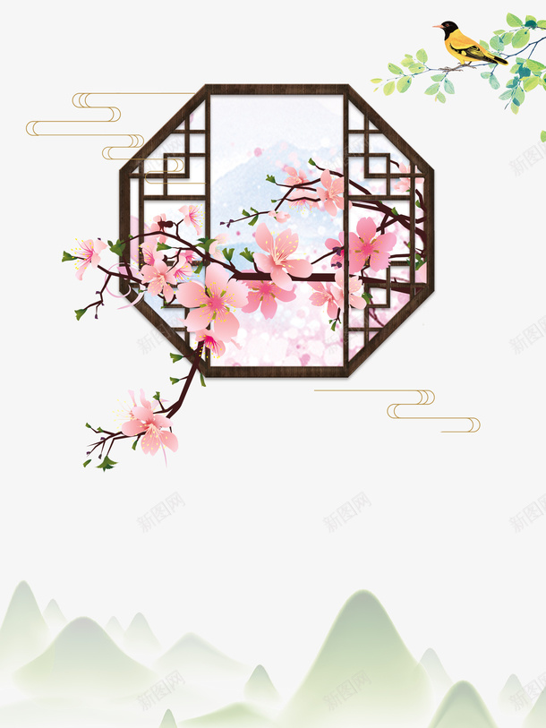 树枝春天花枝装饰元素图png免抠素材_88icon https://88icon.com 树枝 春天 花枝 装饰 元素图 鸟