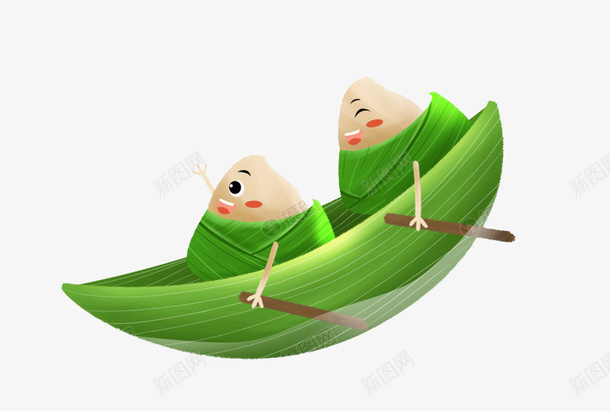 端午节的粽子们png免抠素材_88icon https://88icon.com 端午 粽子 划船 可爱