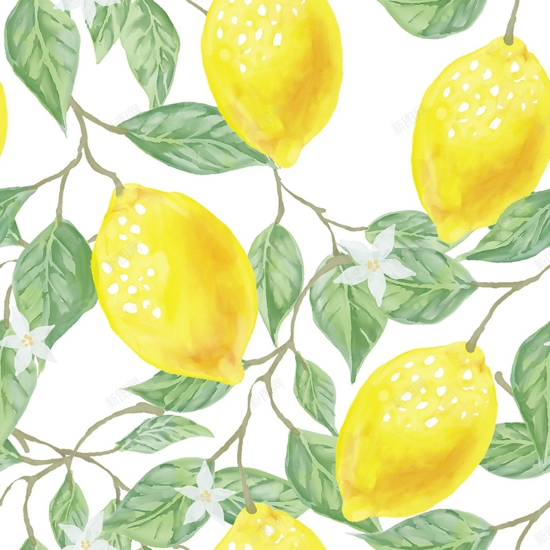 柠檬插画背景jpg设计背景_88icon https://88icon.com 柠檬 植物 水果 背景
