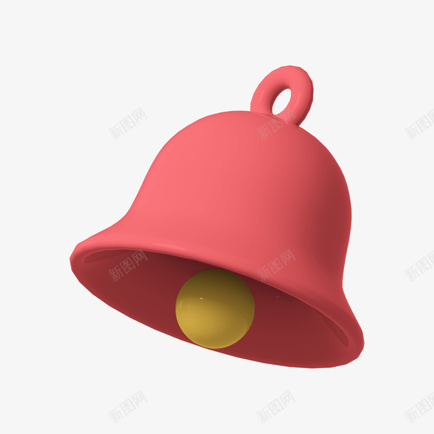 卡通插画3D铃铛png免抠素材_88icon https://88icon.com 卡通 插画 3D 铃铛