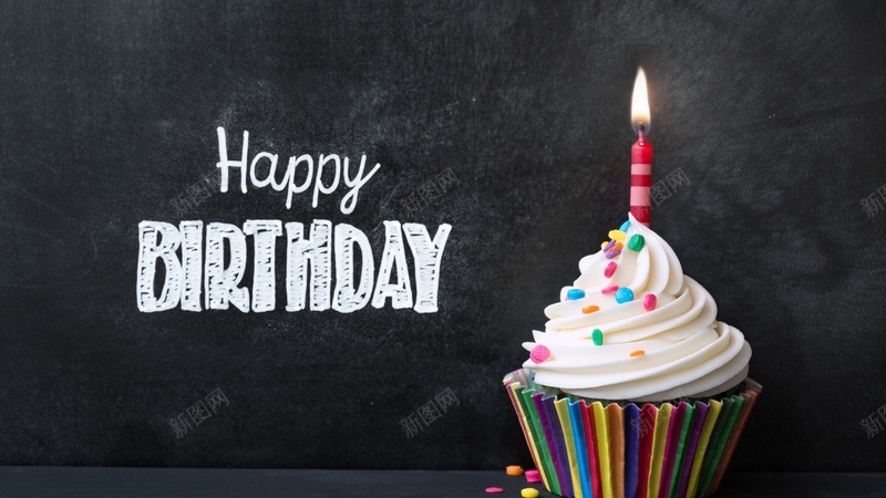 单个纸杯蛋糕jpg设计背景_88icon https://88icon.com 纸杯蛋糕 蜡烛 生日 彩色