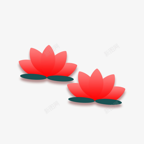 红色装饰荷花元素png免抠素材_88icon https://88icon.com 荷花 装饰 元素 节日 红色