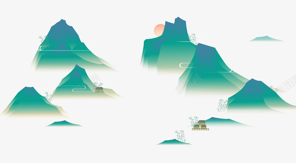 中国风手绘山风景png免抠素材_88icon https://88icon.com 中国风山水 山水 山水彩 山水画 山河 手绘 插画 水墨 水墨风景 风景