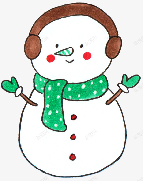原创手绘戴耳机卡通雪人psd免抠素材_88icon https://88icon.com 雪人 手绘雪人 卡通雪人 冬天