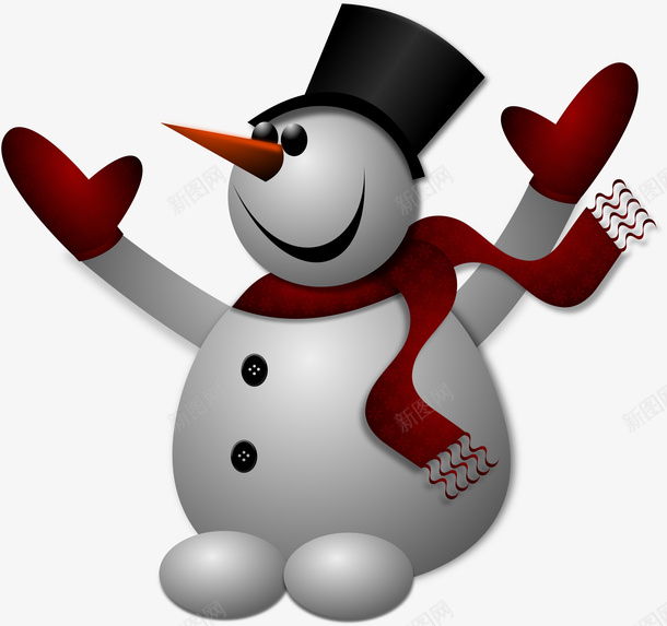 3D质感雪人png免抠素材_88icon https://88icon.com 雪人 冬天 卡通 雪天