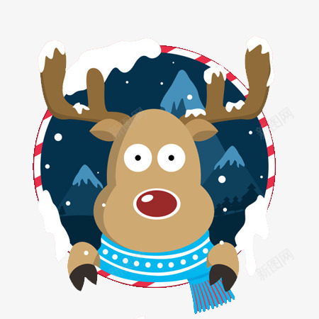 圣诞驯鹿插画png免抠素材_88icon https://88icon.com 圣诞 驯鹿 插画