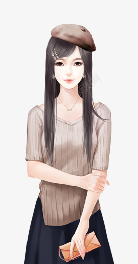 可爱少女长发5402人物png免抠素材_88icon https://88icon.com 可爱 少女 长发 人物