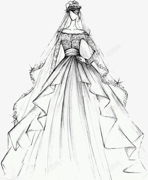 婚纱手绘png免抠素材_88icon https://88icon.com 婚纱 手绘
