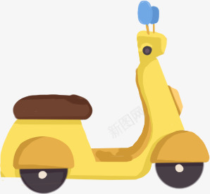 黄色卡通电动车png免抠素材_88icon https://88icon.com 交通工具 卡通电动车 电动插画 黄色电动车车 玩具车 模型 车