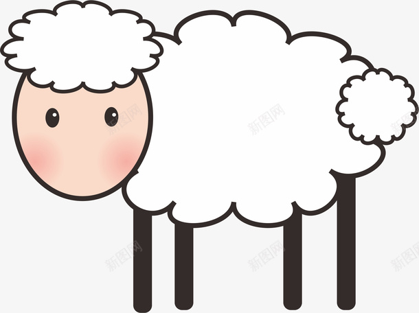 卡通简约小绵羊png免抠素材_88icon https://88icon.com 卡通 可爱 小白羊 手绘 简笔画 粉红色的小羊 线条羊 绵羊 羊