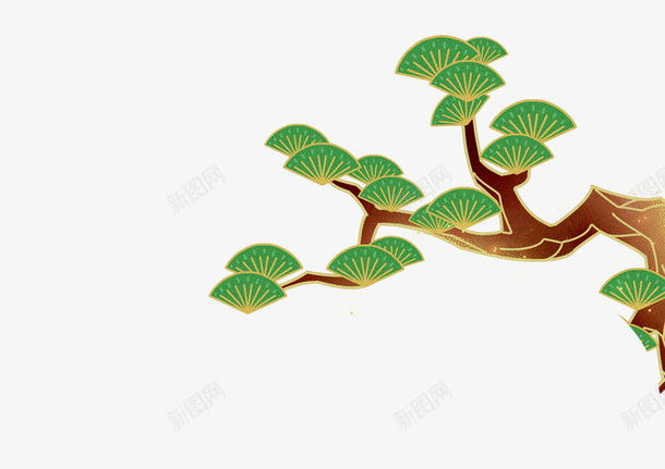 松树树枝松枝手绘png免抠素材_88icon https://88icon.com 手绘 松枝 松树 树枝 雪松木