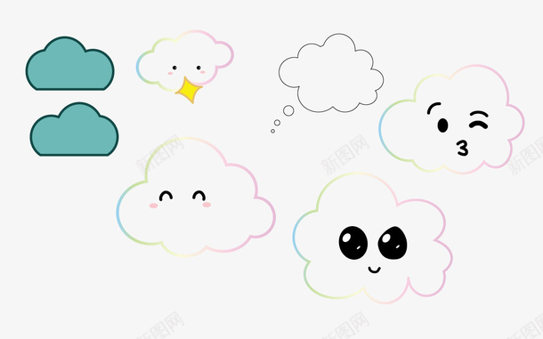 儿童画可爱卡通云朵png免抠素材_88icon https://88icon.com 可爱表情 可爱 卡通 卡通插画