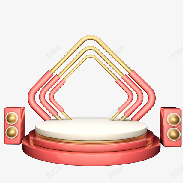 活动节日舞台背景素材png免抠素材_88icon https://88icon.com 大促 活动 舞台 立体 红色