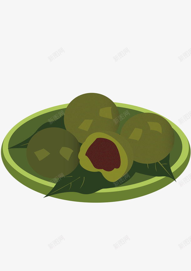 清明节绿色元素ai免抠素材_88icon https://88icon.com 清明节 青团 绿色 团子