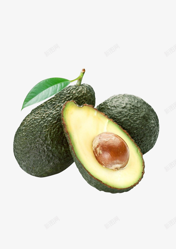 两个半牛油果png免抠素材_88icon https://88icon.com 植物 水果 牛油果 牛油果切面 绿色