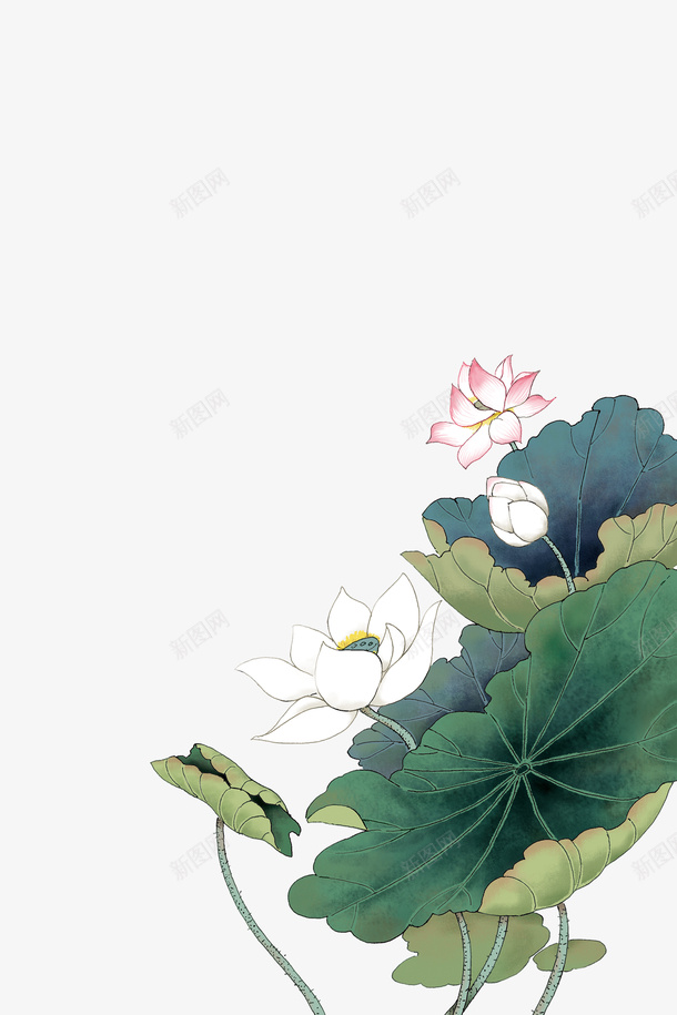 荷花池塘元素png免抠素材_88icon https://88icon.com 残荷图片 水墨风 池塘 竹子荷花荷叶满池塘 素材 荷花