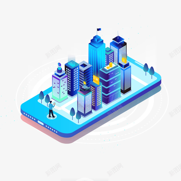 掌上城市手机生活互联网智慧城市科技元素png免抠素材_88icon https://88icon.com 城市覆盖 手机生活 掌上生活 联网 虚幻城市