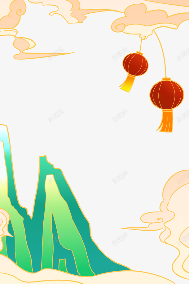 国潮装饰边框元素png免抠素材_88icon https://88icon.com 中国风 国潮 边框 传统
