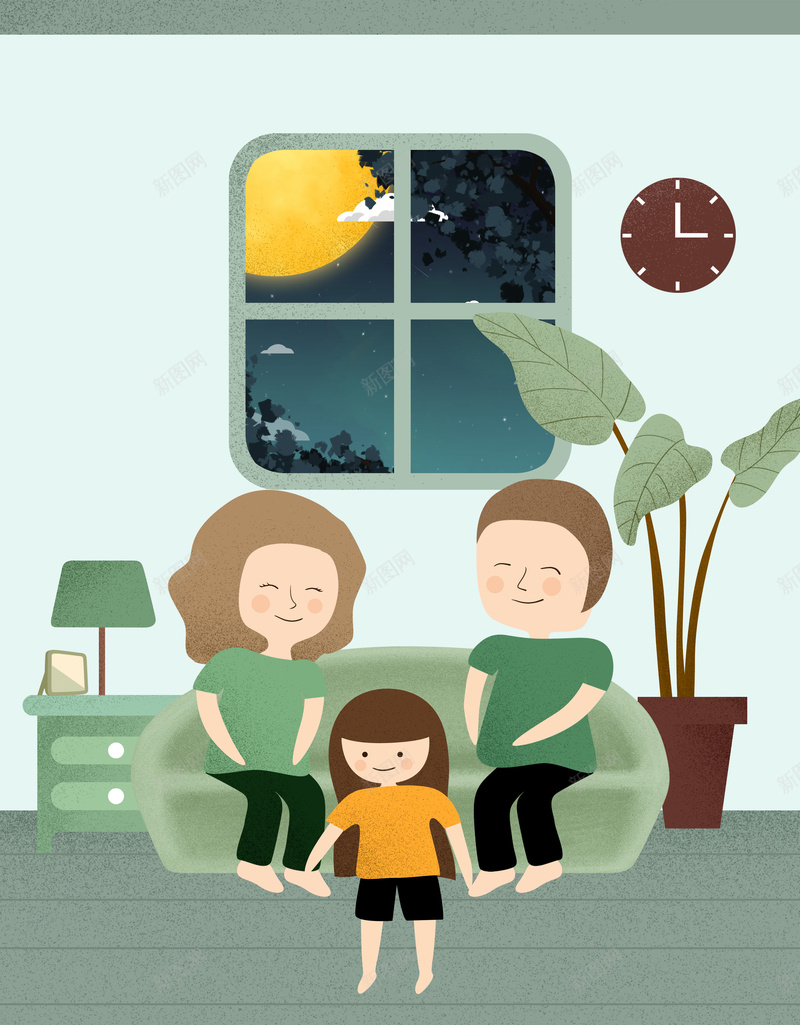 中秋节团圆海报背景psd设计背景_88icon https://88icon.com 中秋钜惠 合家欢乐 家人团圆 中秋节 月圆 中秋海报 卡通 海报背景