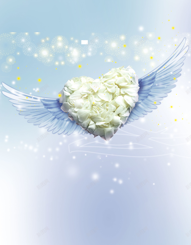 白色情人节爱心翅膀海报背景素材psd设计背景_88icon https://88icon.com 情人节 浪漫 玫瑰 白色 粉色 爱情 翅膀 白玫瑰 爱心