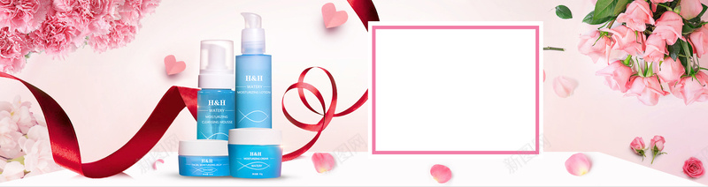 美妆节文艺边框玫瑰粉bannerpsd设计背景_88icon https://88icon.com 化妆 美妆节 美妆 化妆品 文艺 小清新 简约 素材 广告 设计 背景 女生 丝带 边框 花瓣 花朵