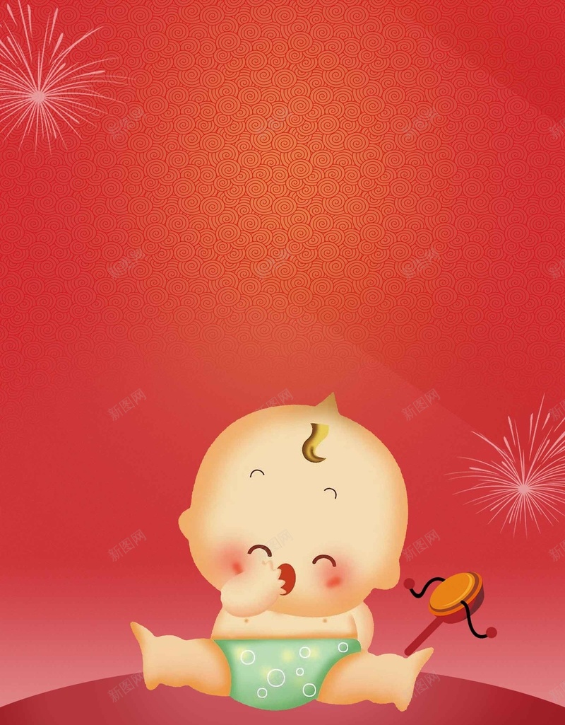 创意满月宴促销海报设计背景模板psd设计背景_88icon https://88icon.com 满月宴 促销 创意 海报 设计 背景模板 卡通 百日宴 红色 喜庆 祥云底纹