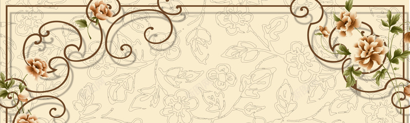 边框线条简约背景jpg设计背景_88icon https://88icon.com 简约背景 线条 花朵 花纹 边框 欧式 海报banner