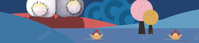 迎中秋庆国庆海报背景素材psd设计背景_88icon https://88icon.com 迎中秋庆国庆 欢度中秋 喜迎国庆 双节同庆 超市促销 玉兔 月亮 灯笼 手绘 祥云