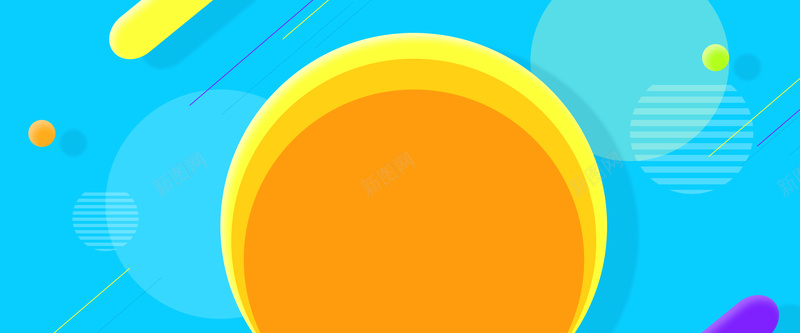 蓝色撞色淘宝背景图psd设计背景_88icon https://88icon.com 扁平 几何 元素 背景