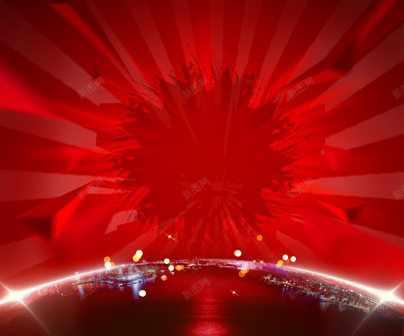 红色炫光企业展板背景jpg设计背景_88icon https://88icon.com 商务 科幻 科技 红色 红色炫光企业展板背景