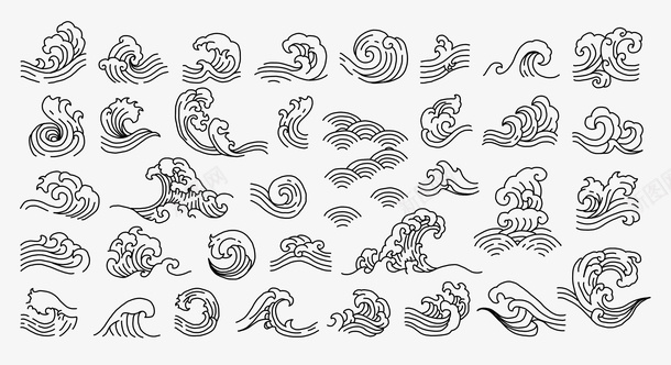 插画元素浪花png免抠素材_88icon https://88icon.com 浪花 浮世绘 插画 插画元素 绘画 线稿 黑白 png 练习 元素 画画 速写