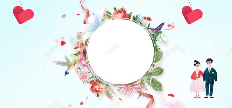 520爱心花环情侣渐变蓝色背景psd设计背景_88icon https://88icon.com 520 情人节 我爱你 情人 爱人 梦幻 浪漫 文艺 小清新 简约 素材 广告 设计 背景 丝带