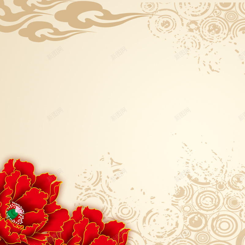 中国风花纹背景psd设计背景_88icon https://88icon.com 牡丹花 花纹背景 中国风 主图 大气 祥云