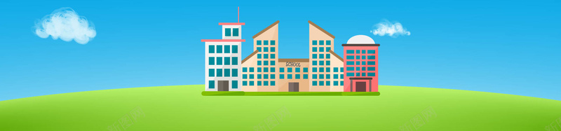 校园校园元素建筑背景psd设计背景_88icon https://88icon.com 云朵 建筑 校园 毕业 背景 蓝天 绿地 文化 宣传 banner 海报 教学楼 教育